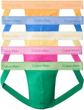 Calvin Klein Assorted 5-Pack Pride Cotton Jockstraps in Green/orange/blue/orchid at Nordstrom, Size Medium