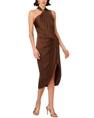 Aidan Mattox Solid Midi Dress