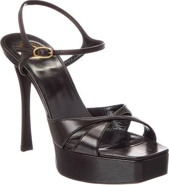 Saint Laurent Debbie Leather Platform Sandal