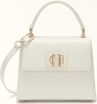 Furla 1927 Borsa A Mano Mini Panna Bianco Pelle Stampata Donna