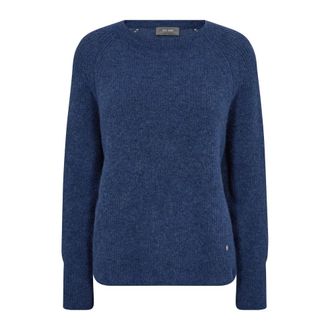 Mos Mosh Rondgebreide trui - Dames - Ronde hals truien - Blauw - L - Truien & Vesten