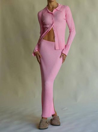 Araminta James Moon Rise Knit Skirt In Peony