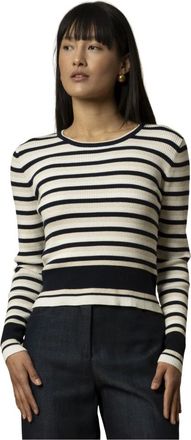 Kocca Truien & Vesten, Dames, Wit, XS, Gestreepte trui met lange mouwen