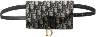 Dior Pre-owned Oblique Canvas Leather Waist Bag - Dames - Vintage Heuptassen - Beige - ONE Size - Leer - Vintage