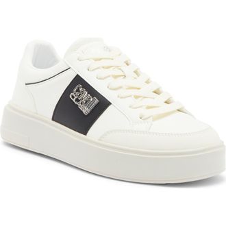 Roberto Cavalli Colorblock Low Top Sneaker in Off White/Black at Nordstrom Rack, Size 11