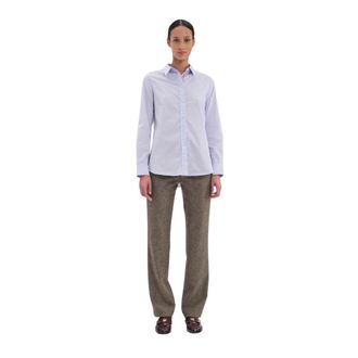 Ines De La Fressange Dames, Blouses & Shirts, Blauw, Maat: L Katoen