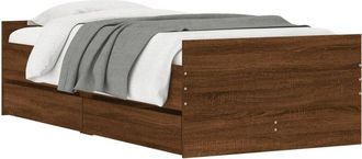 vidaXL Estructura De Cama Con Cajones Roble Marr&oacute;n 75x190 Cm Vidaxl