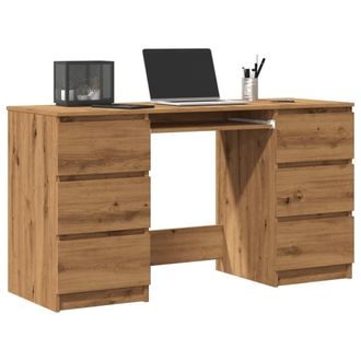Berkfield Home Writing Desk Artisan Oak 140x50x77 cm Engineered Wood in Brown | Size: 140 x 50 x 77 cm