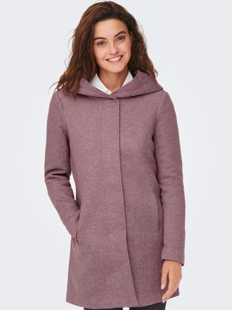 Only Langjacke ONLY ONLSEDONA LIGHT COAT OTW NOOS, Damen, Gr. XS, rosa (rose braun detail:melange), Web, Obermaterial: 85% Polyester, 15% Baumwolle, melier