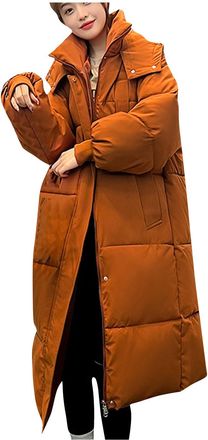 Generic Long Winter Coats for Women UK Sale Clearance Quilted Puffer Jackets Padded Down Coats Windproof Waterproof Trench Coats Hooded Oversized Zip Up Overc