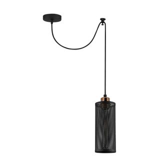 Wonderlamp Lámpara colgante negro con pantalla cilíndrica