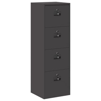 vidaXL Mueble Archivador Con Caj&oacute;n Geom&eacute;trico Negro 45,5 X 42 X 139 Cm Vidaxl