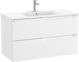 Roca Mueble Centrado 1000mm Aleyda 2 Cajones + Lavabo Blanco Mate