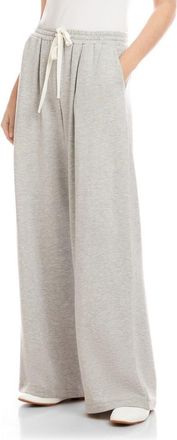 Fifteen Twenty Lani Drawstring Wide Leg Pants in Light Heather Grey at Nordstrom, Size Medium