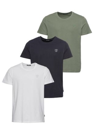 Chiemsee T-Shirt CHIEMSEE H T-Shirt 3 Pk, Herren, Gr. XXL, blau (dk blau, wht), Obermaterial: 100% Baumwolle, Shirts T-Shirt