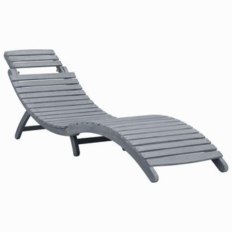 vidaXL Tumbona De Madera Maciza De Acacia Gris Vidaxl