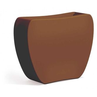 Monacis Maceta Macetero De Resina 100x31 Cm Para Jard&iacute;n Balcon De Exterior Mod. Heart Marr&oacute;n