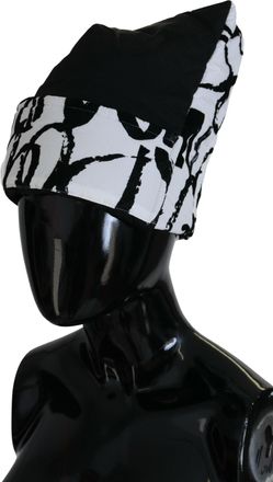 Dolce & Gabbana Womens Graphic-Print Nylon Beanie Black