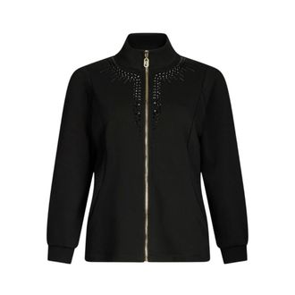 Liu Jo Zip-throughs, male, Black, L, Sweatshirt with Zip and Rhinestones