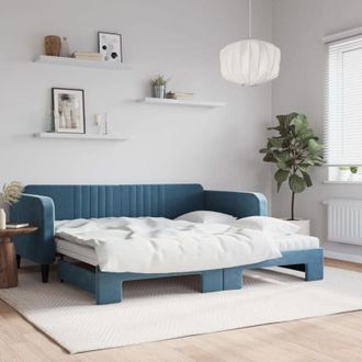 vidaXL Furniture Limited - Sof&aacute; Cama Nido Con Colch&oacute;n Terciopelo Azul
