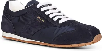 Prada Mens Sneakers Re-Nylon & Suede Blue Recycled Polyamide Trainers