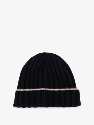 Brunello Cucinelli Mens Beanie Cashmere Black Hat