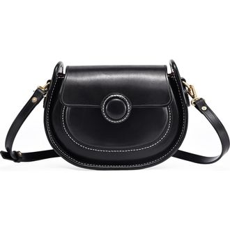 OLD TREND Begonia Genuine Leather Vintage Compact Crossbody in Black at Nordstrom