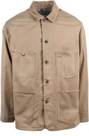 Maison Margiela Jassen, Heren, Beige, M, Katoen, Stone Washed Jas