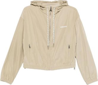 Patrizia Pepe Sportieve Bomberjack met Capuchon - Dames - Zomerjassen - Beige - L - Polyester - Jassen