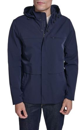 Cole Haan Hooded Windbreaker Jacket in Navy at Nordstrom, Size X-Large