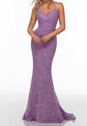 Alyce Paris Strappy Back Sequin Prom Gown In Unicorn