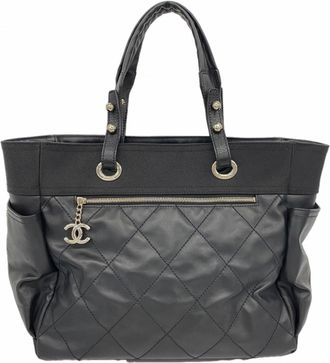 Chanel Black Canvas Tote Bag (Pre-Owned)