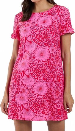 Jude Connally Holden Mini Dress In Painted Paisley Red
