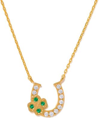 Girls Crew Lucky Charm Horseshoe Pendant Necklace in Gold at Nordstrom