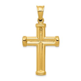 Diamond2Deal 14k Yellow Gold Hollow Cross Pendant