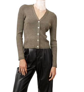 Rails Beau Cardigan In Gold Lurex