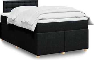 vidaXL Cama Box Spring Con Colch&oacute;n Tela Negro 120x200 Cm Vidaxl