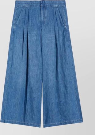 Max Mara wide leg trousers pleated front belt loops