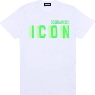 Dsquared2 Fluorescent Logo T-shirt - Heren - T-shirts - Wit - 2XL - Katoen - Tops