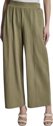 DKNY Logo Pull-On Wide Leg Pants in Lght Fatigue at Nordstrom, Size X-Large