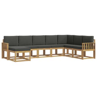 vidaXL Conjunto De Sof&aacute;s De Exterior 8 Pcs Blanco Y Antracita Vidaxl