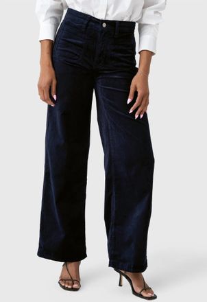 Frame Denim Le Slim Palazzo Modernist Jeans In Navy Velvet