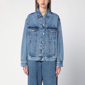 Palm Angels Denim jacket with jungle insert