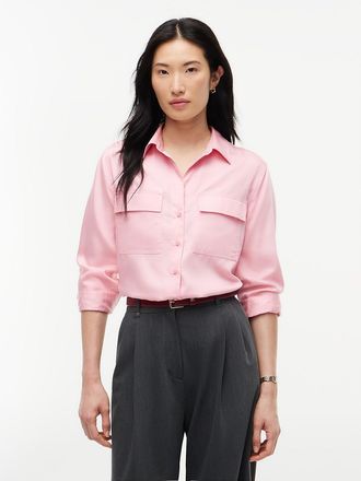Tommy Hilfiger Womens Lightweight Utility Shirt - Iced Rose - XXL