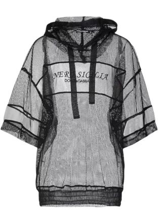 Dolce & Gabbana Black Mesh Hoodie Size S