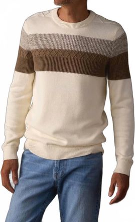 The Normal Brand Womens Tom Stripe Crew Sweater In Cream/jute