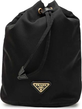Prada 2000-2013 Tessuto Drawstring Pouch bucket bag - Nero