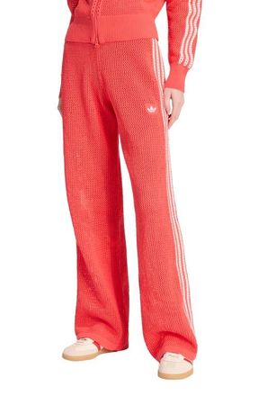 adidas Originals Firebird Open Knit Track Pants in Semi Lucid Red at Nordstrom, Size Xx-Small