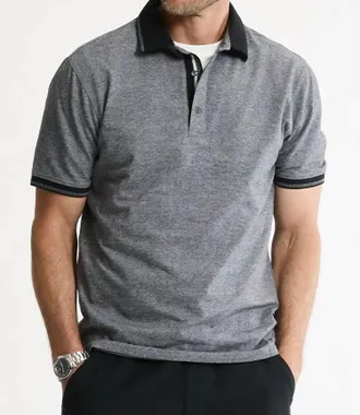 Jachs NY Luxe Brushed Knit Polo In Black