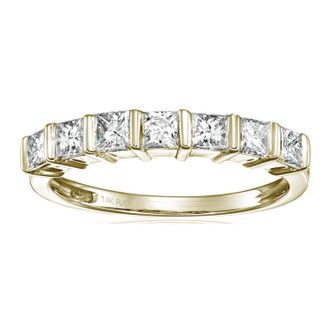 Vir Jewels 1/2 cttw Princess Cut Diamond Wedding Band for Women in 14K Yellow Gold Channel Set Ring, Size 5-9
